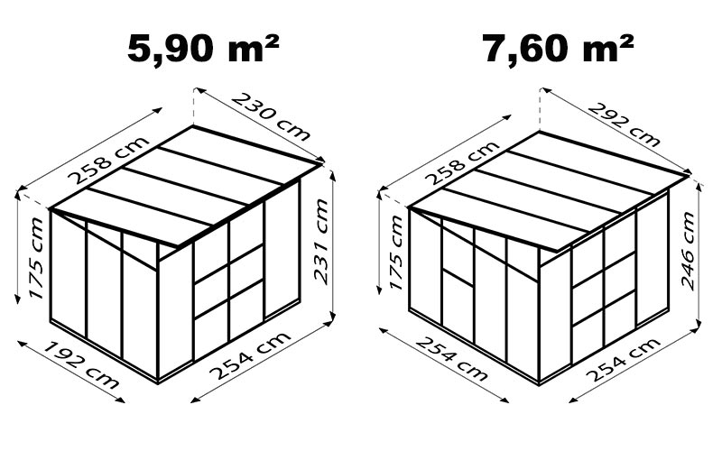 dimensions de la serre de jardin Playa